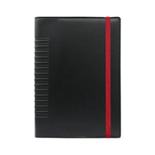 Încarcă imaginea în vizualizatorul Galerie, Agenda de lux 2026, datata zilnic, Cometa Negru cu elastic rosu, 15 x 21 cm