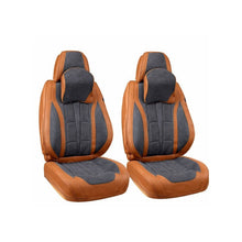Încarcă imaginea în vizualizatorul Galerie, Huse scaune auto universale fractionate Premium 9D fata si spate maro gri antracit