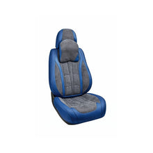 Încarcă imaginea în vizualizatorul Galerie, Huse scaune auto universale fractionate 9D Premium fata si spate albastru gri antracit