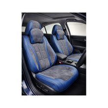 Încarcă imaginea în vizualizatorul Galerie, Huse scaune auto universale fractionate 9D Premium fata si spate albastru gri antracit