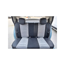 Încarcă imaginea în vizualizatorul Galerie, Huse scaune auto universale fractionate Premium cu tetiera fata incorporata negru cu gri