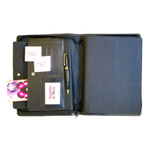 Încarcă imaginea în vizualizatorul Galerie, Agenda de lux 2026, datata zilnic, cu fermoar Lore Negru, 17 x 24 cm