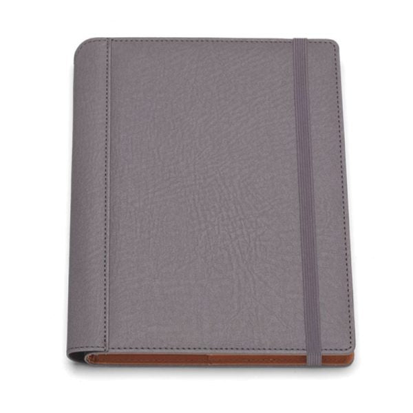 Agenda de lux 2026, datata zilnic, Borneo Gri cu elastic , 17 x 24 cm