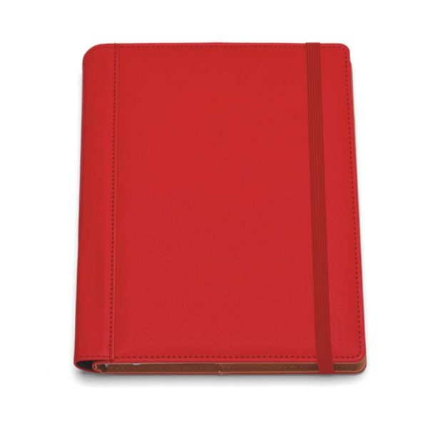 Agenda de lux 2026, datata zilnic, Borneo Rosu cu elastic , 17 x 24 cm