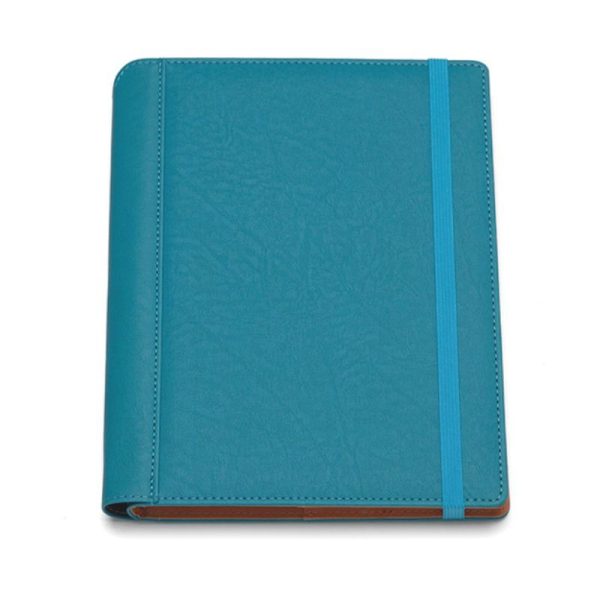Agenda de lux 2026, datata zilnic, Borneo Turcoaz cu elastic , 17 x 24 cm