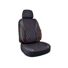 Încarcă imaginea în vizualizatorul Galerie, Huse scaune auto universale fractionate XL Premium compatibile SUV si Limuzine negru cusatura rosie
