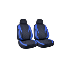 Încarcă imaginea în vizualizatorul Galerie, Huse scaune auto universale XL fractionate Premium compatibile SUV si Limuzine negru albastru
