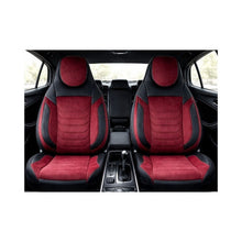 Încarcă imaginea în vizualizatorul Galerie, Huse scaune auto universale fractionate Premium cu tetiera fata incorporata negru cu visiniu
