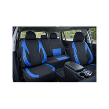 Încarcă imaginea în vizualizatorul Galerie, Huse scaune auto universale XL fractionate Premium compatibile SUV si Limuzine negru albastru

