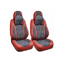 Încarcă imaginea în vizualizatorul Galerie, Huse scaune auto universale fractionate 9D Premium fata si spate rosu  gri antracit

