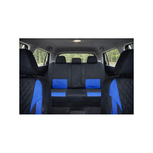 Încarcă imaginea în vizualizatorul Galerie, Huse scaune auto universale XL fractionate Premium compatibile SUV si Limuzine negru albastru
