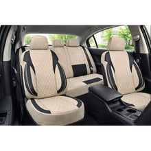Încarcă imaginea în vizualizatorul Galerie, Huse scaune auto universale fractionate XL Premium compatibile SUV si Limuzine bej cu negru
