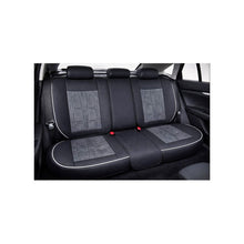 Încarcă imaginea în vizualizatorul Galerie, Huse scaune auto universale fractionate 9D Premium fata si spate negru gri antracit cusaturi gri
