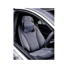 Încarcă imaginea în vizualizatorul Galerie, Huse scaune auto universale fractionate 9D Premium fata si spate negru gri antracit cusaturi gri
