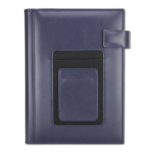 Agenda din piele 2026, datata zilnic, Mega Blu, 17 x 24 cm