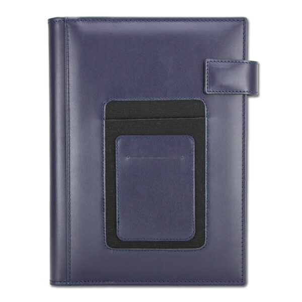 Agenda din piele 2026, datata zilnic, Mega Blu, 17 x 24 cm
