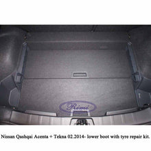 Încarcă imaginea în vizualizatorul Galerie, Tavita portbagaj Nissan Qashqai 2 (J11), 2014-2021 (cu portbagaj jos / kit reparatie pana / roata lata)
