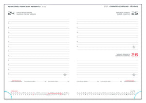 Agenda 2025, datata zilnic, 460 Vega Argintiu, 15x21 cm